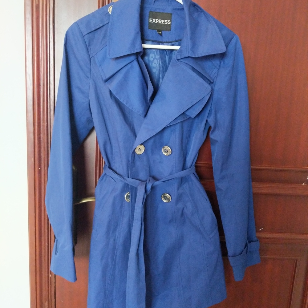Express Trench Coat, Blue, Small